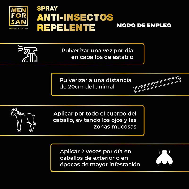 MENFORSAN Anti-Insect Repellent Spray, 500ml | with Margosa, geraniol and lavandin | Organic, 100% Natural | Premium Horse Care