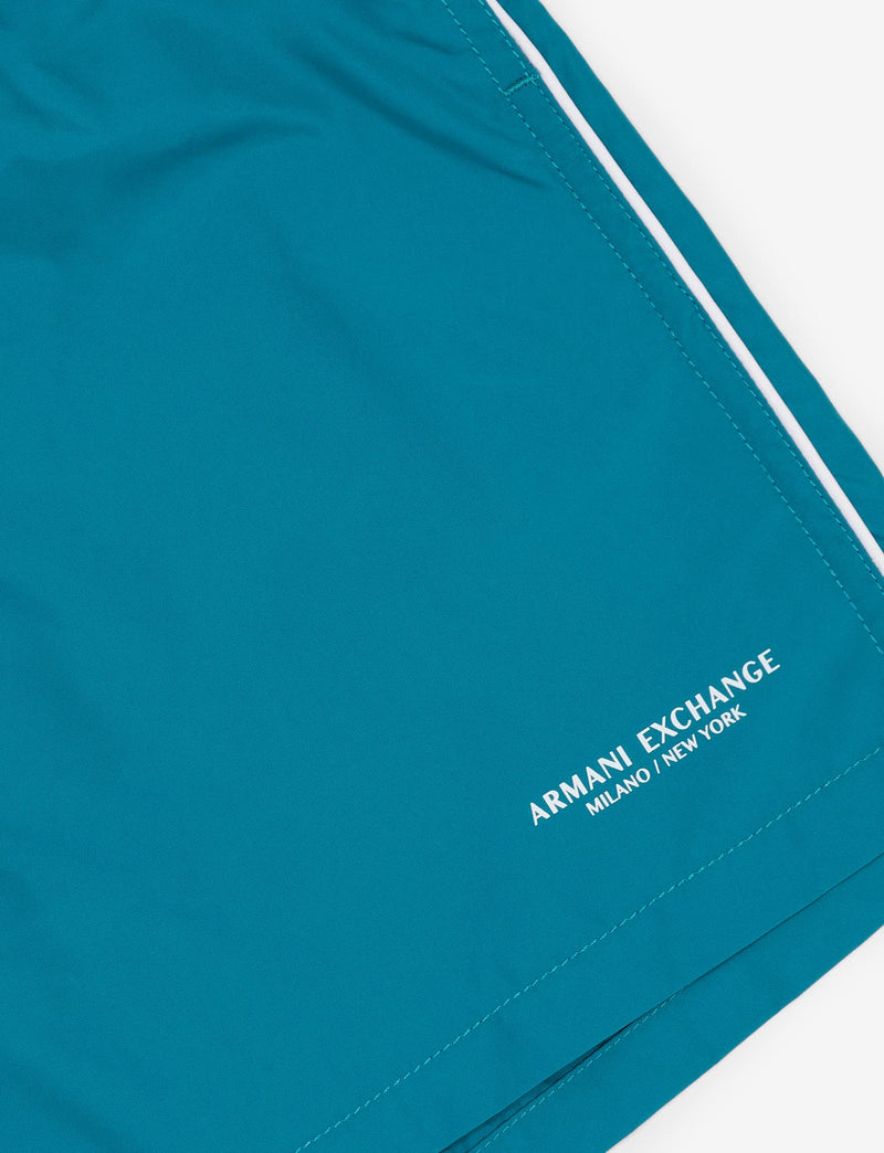 Armani Exchange Men's Milano/New York Swim Trunk Small Deep Lake