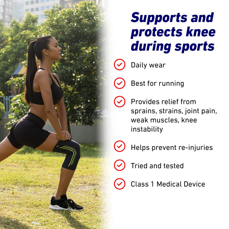 Neo-G Knee Compression Sleeve for Sports - Breathable, Lightweight, Elastic Knee Sleeve for running, Compression Knee Sleeve for knee pain, Meniscus Tear, Sprains, Strains, Injury Recovery - L Large: 15.0 - 16.9 IN - BeesActive Australia