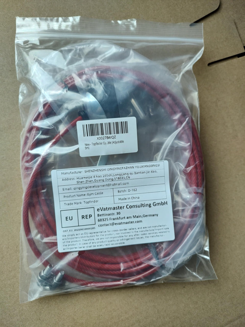 Replacement Cables for Home Gym, Fitness Pulley Cable, Weight Machine Replacement Cable with Stopper Ball 196 inch Red Adjustable length - BeesActive Australia