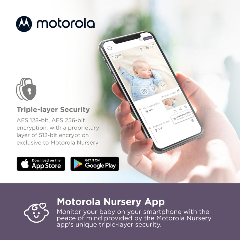 Motorola VM64-4.3" Screen HD 1080p Camera & WiFi Baby Monitor W/App Connectivity, 2-Way Audio & 1000ft Range - Remote Pan-Tilt-Zoom, Room Temp Display, Lullabies, & Night Vision 1 Camera - BeesActive Australia
