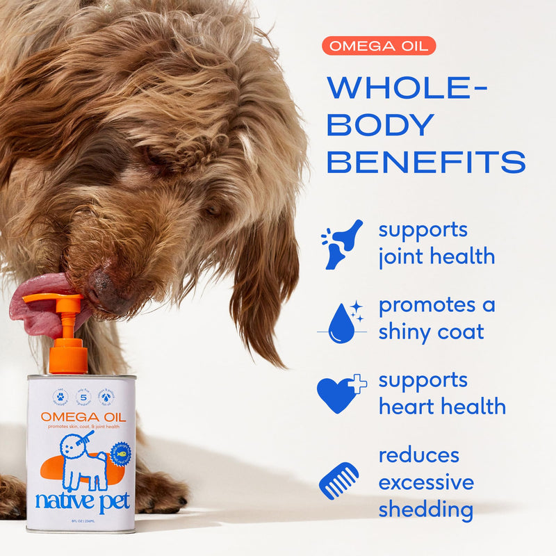 Native Pet Itchy Skin Bundle: Allergy Chews for Dogs (120 Air-Dried Chews) + Omega Oil for Dogs (16 Oz.) - Allergy Relief + Itching Relief Probiotics for Itchy Skin & Fish Oil