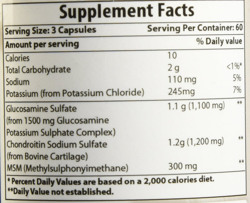 Best Naturals Glucosamine Chondroitin and MSM (Non-GMO) - Promotes Joint Health - 180 Count (Pack of 2) 180 Count (Pack of 2)