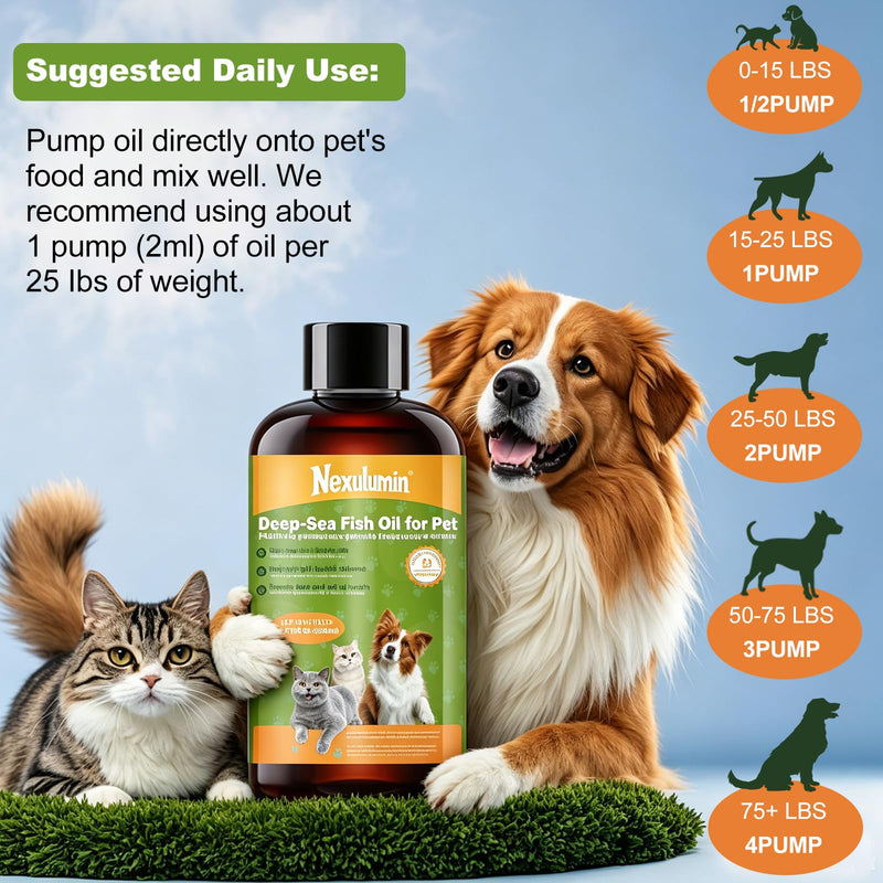 Salmon Oil for Dogs and Cats - Natural Omega-3 - Skin and Coat Care - Liquid Pet Food Supplement - Provides Fatty Acids for Joint Function - (230ml/1 Bottle) 2