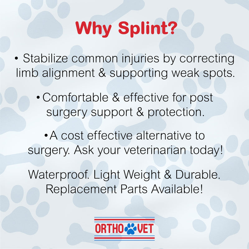 Standard Rear Splint for Cats with Injuries, Arthritis, Fractures or Sprains, Durable & Lightweight Rear Splints for Rehability Treatment & Post-Surgery Protection for Pets Rear Leg Splint