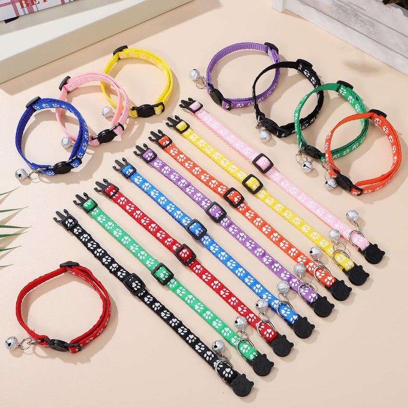 BESPORTBLE 16 PCS Breakaway Cat Collars with Bells: Safety Reflective Cat Collar Breakaway Nylon Kitten Collars Cat Collars for Girl Boy Cats(7.5-12.6) - BeesActive Australia