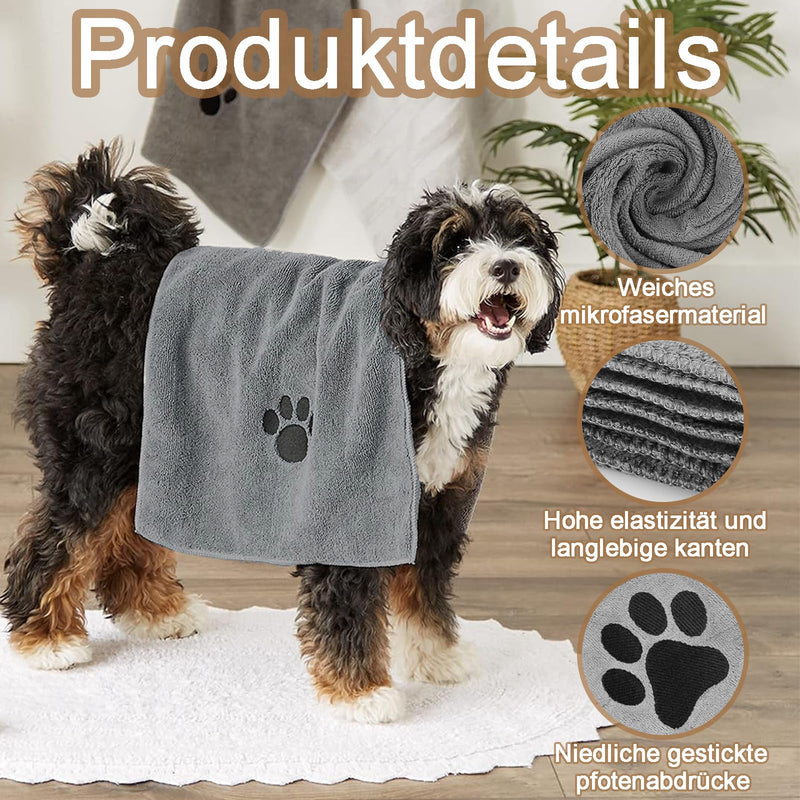 KVGBNT Dog towel, puppy accessories, pack of 2 dog towels, extra absorbent dog towel, quick-drying pet microfibre towels for dogs and cats, quick-drying, machine washable - BeesActive Australia