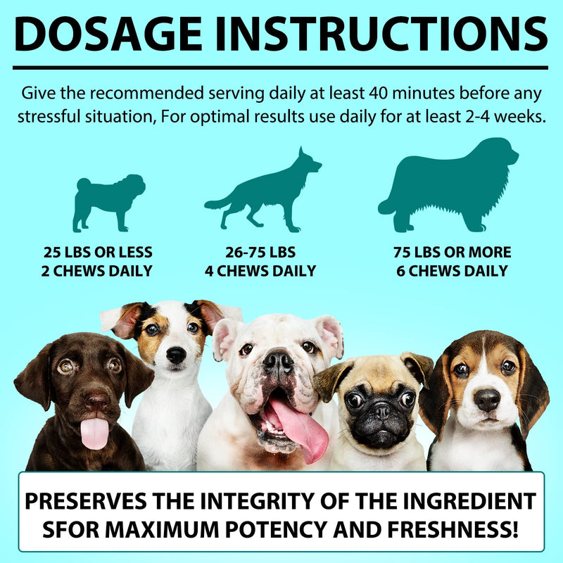 Dog Calming Chews, Hemp Calming Anxiety Relief Treats For Dogs, Reduce Stress, Fear, Separation Anxiety, Barking, Hyperactivity, Reactivity, Aggression, 150pcs