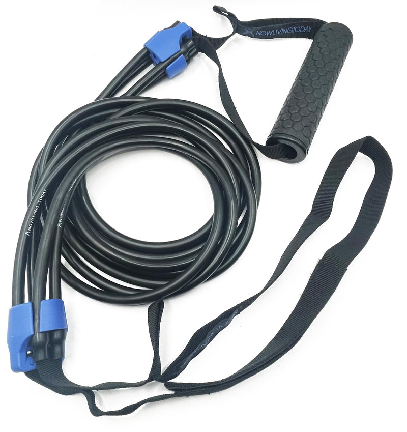 The PowerCube Resistance Band Set & Gym Equipment System – An American Invention - Multi-Level Elastic Bands for Exercise Training - Heavy Duty Fitness Workout Tubes - Adjustable 80lb Tension with Anchor Deluxe Kit - 4ft.