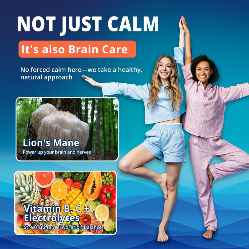 Cortisol Calming Drink Mix for Sleep & Stress Relief, Watermelon, 30ct | Calm Magnesium Powder, Adaptogenic Powdered Drink Mix with Magnesium Glycinate, L-Theanine, Ashwagandha, Mushroom & Vitamin