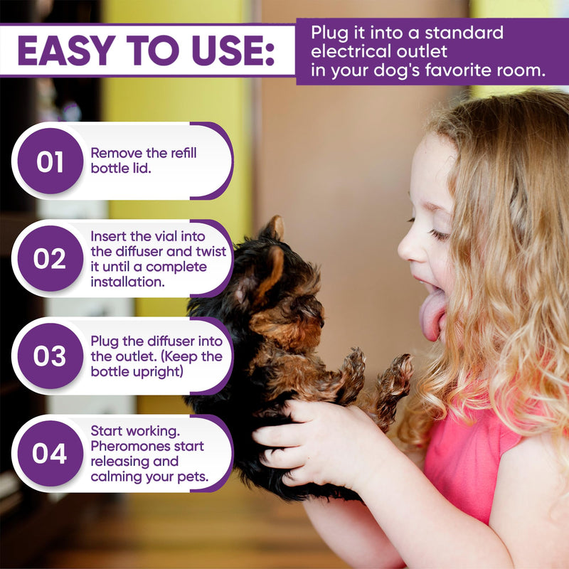 TopSum Dog Calming Plug In: Premium Dog Calming Kit - Calming For Dogs Fireworks - Calming Plug Ins For Dogs - Pheromone Diffuser For Dogs, 2 Pack (Light Purple) Light Purple