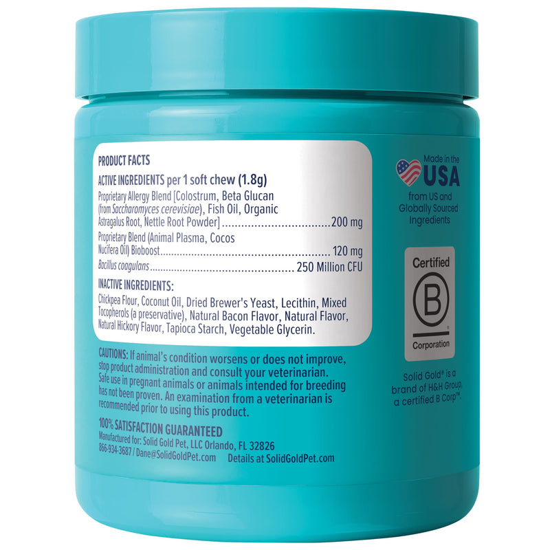 Solid Gold Hip and Joint Supplement for Dogs - Glucosamine Chondroitin MSM for Advanced Joint & Mobility Support - Omega 3 Fish Oil Antioxidant & Immune Health Support Complete Joint Health - 60 Chews