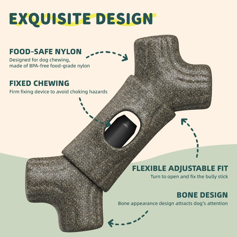 Bully Stick Holder for Dogs Improved Dog Chew Holder for Ultimate Secure Fixation Device to Prevent Swallowing of Bully Sticks,Yak Chews,Bull Whips Ends,Fits Small,Medium,Large Dog - BeesActive Australia