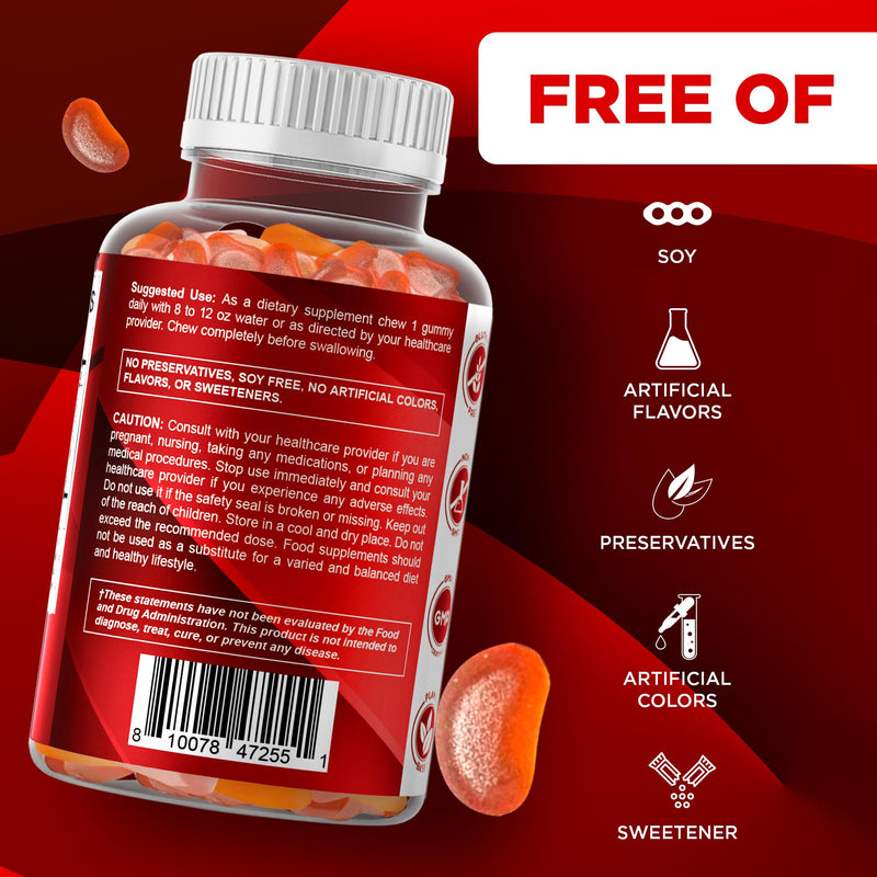 Vitamatic Sugar Free Vitamin A 25000 IU Gummies (Retinyl Palmitate) - Natural Strawberry Flavor - 120 Pectin Based Gummies (2 Bottles) | Sugar Free, High Potency Vitamin A Support, Natural Strawberry Flavor, Pectin Based, Non GMO, Gluten Free