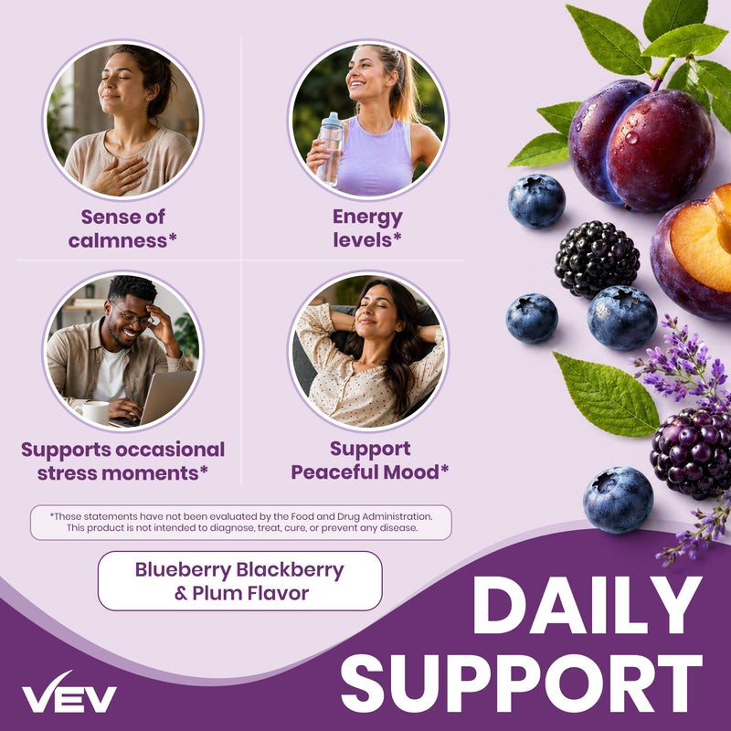 VEV UPMAGO Bisglycinate Magnesium Gummies, 90 Count | 4-in-1 Formula with Ashwagandha, L-Theanine & Vitamin B6, No Added Sugar, Vegan