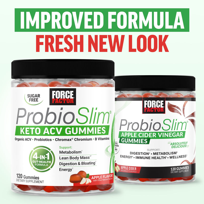 Force Factor ProbioSlim Apple Cider Vinegar Gummies 120 Count (Pack of 1) 120 Gummies