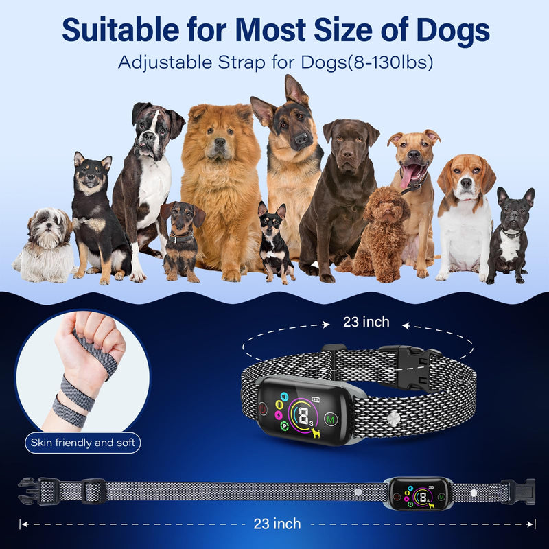 2024 Bark Collar Coolait Dog Bark Collar, Coolait Bark Collar for Large Dog, Rechargeable Anti Bark Collars for Medium Small Dogs, No Bark Collar with 8 Sensitivity & 4 Stopping Barking Training Modes Button Q10-Yellow - BeesActive Australia