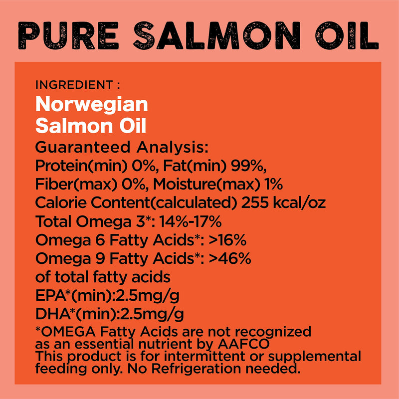 Nature's Diet Pet 32 oz Norwegian Salmon Oil Dogs & Cats - Natural Support for Joint Function Immune Heart Health Appetite Skin & Coat Omega 3 6 9 Liquid Food Topper EPA DHA Fatty Acids - PawsPlanet Australia