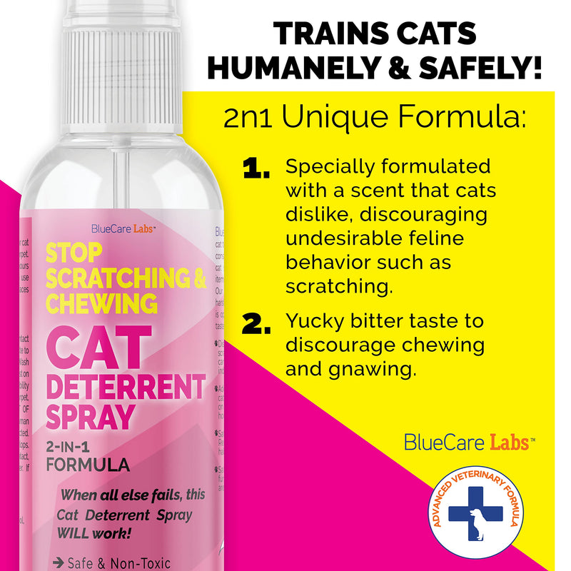 Cat Deterrent Spray with Rosemary Oil, Lemongrass & Cinnamon to Stop Cat Scratching Furniture, Plants, Floors and More - Non-Toxic - Made in USA - BeesActive Australia