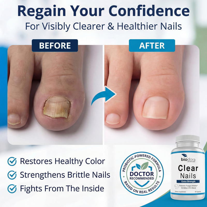 Oral Probiotic Antifungal Pills - Extra Strength Nail Fungus Eliminator | Toenail Fungal Inhibitor - Clear Nails Supplement | 50 Billion CFU (60 Capsules)