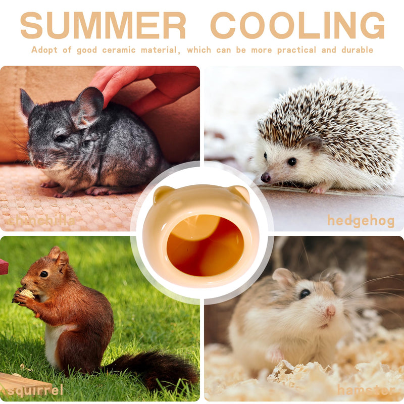 Ceramic Small Pet Hamster Food Bowl Guinea Pig Food Bowl Hamster Water Bowl Ferret Chinchillas Squirrels Hedgehog Accessories Reptiles Hamster Accessories for Cages（Orange） Orange - BeesActive Australia