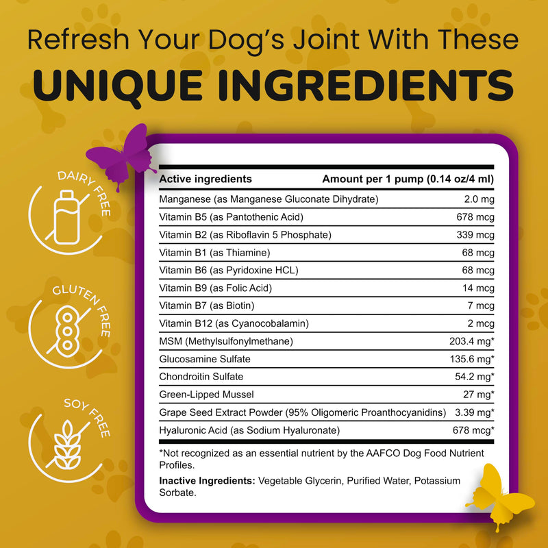 Dog Hip and Joint Supplement - Junior and Senior Dog Supplements for Mobility, Flexibility Support and Bone Strength, Deluxe Glucosamine Chondroitin for Dogs, 16 oz - PawsPlanet Australia