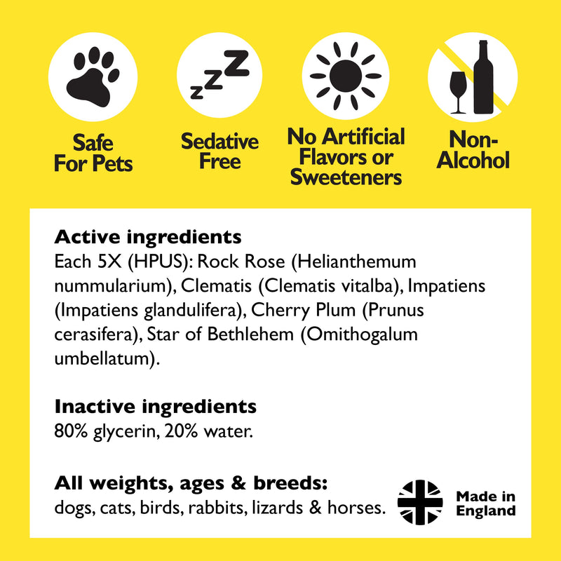 Bach RESCUE Remedy PET Dropper 10mL, Natural Stress Relief, Calming for Dogs, Cats, & Other Pets, Homeopathic Flower Essence, Thunder, Fireworks, Travel, Separation, Sedative-Free, 2 Pack - PawsPlanet Australia