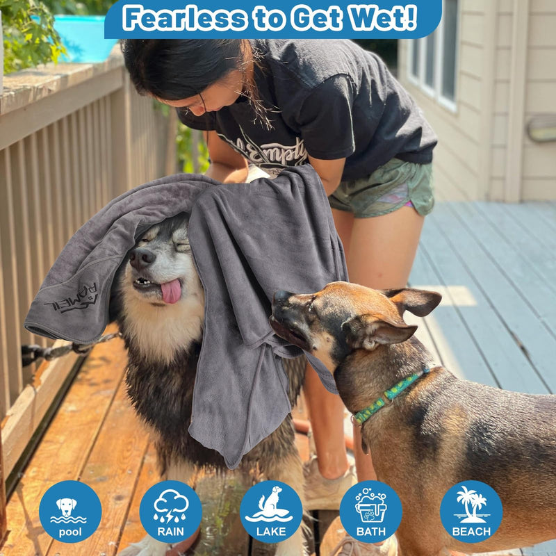 Large Dog Towel - 130x75cm Microfiber Towel Extra Absorbent for Dogs, Dog Bathrobe with Flap Bath Towel Ideal for Small, Medium & Large Dogs - BeesActive Australia