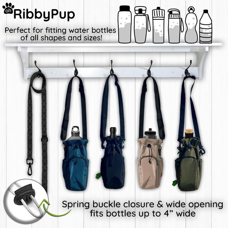 Waterproof Dog Walking Bag and Universal Water Bottle Holder, Built In Poop Bag Dispenser, Unisex Cross Body Treat Pouch, Walking Hiking Dog Training Sport Bag (Army Green) Army Green - BeesActive Australia