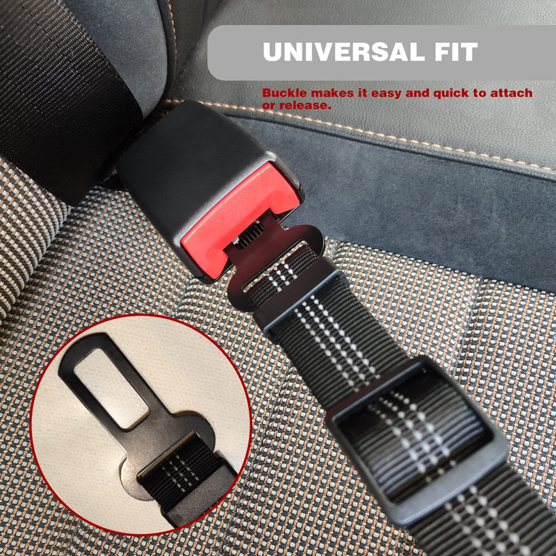 Dog Seat Belt,Retractable Dog Seatbelts Harness for Car,Adjustable Seatbelt Pet Safety Seat Belts with Elastic Bungee Buffer and Restraint Reflective (2 Piece/Black) 2 Piece/Black - BeesActive Australia