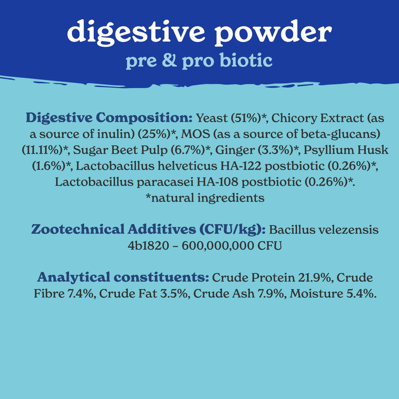 Forthglade Digestive Powder for Dogs, 200g, Pre & Pro Biotic with Psyllium Husk, Natural, Grain Free Supplement for Gut Health, Promotes Healthy Digestion & Nutrient Absorption