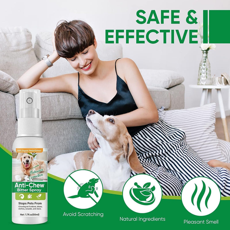 Bitter Spray for Dogs to Stop Chewing, No Chew Spray for Puppies & Dogs, Effective Dogs Behavior Training Aids, Protect Your Furniture and Prevents Dogs from Biting 50ML - BeesActive Australia