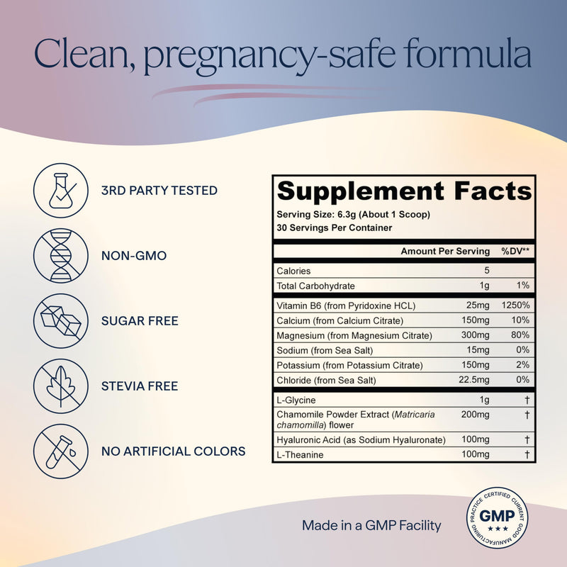 Morning Sickness + Nausea Relief. Electrolytes Hydration Support. Safe Sleep Support + Prenatal Vitamins with Magnesium, Vitamin b6. First Trimester Pregnancy Must Haves 30 Servings Nighttime