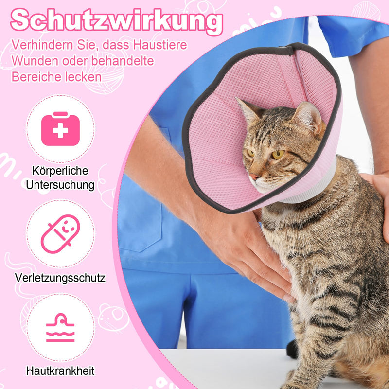 Lvefyti Cat Neck Collar, Foldable Protective Cat Collar, Adjustable Soft Cat Collar Cone, Recovery Collar for Cats Small Dogs After Surgery and Injuries (Pink M) Pink - BeesActive Australia