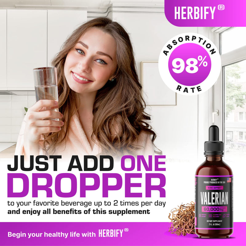 Valerian Root - Valerian Root Natural Supplement - Valerian Root Tincture – Nervous System Support - Vegan, Organic, 2 Fl oz - BeesActive Australia