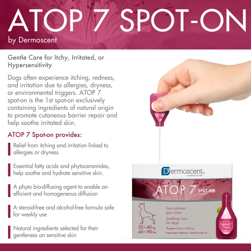 Dermoscent ATOP 7 Spot-On for Large Dogs 45 to 90 lbs (20-40 kg) Large Dogs 45-90 lbs