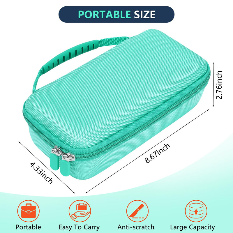 Asthma Inhaler Case, Portable Nebulizer Organizer, Travel-Ready with Mesh Pocket, Double Zippers, Silicone Handle, Kids and Adults, Stylish Green - BeesActive Australia