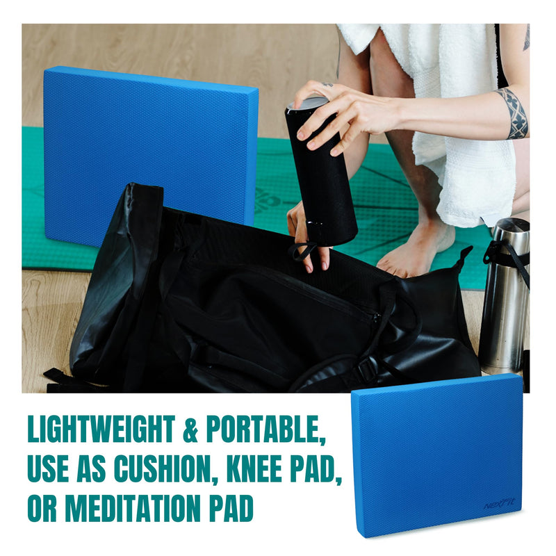 High-Density Balance Pad - Durable TPE Foam Balance Pad Physical Therapy, Foam Exercise Pad with Non-Slip Surface, Lightweight for Home & Gym Workouts, Core Strength & Balance Enhancement Blue Large(15.5" x 12.5")