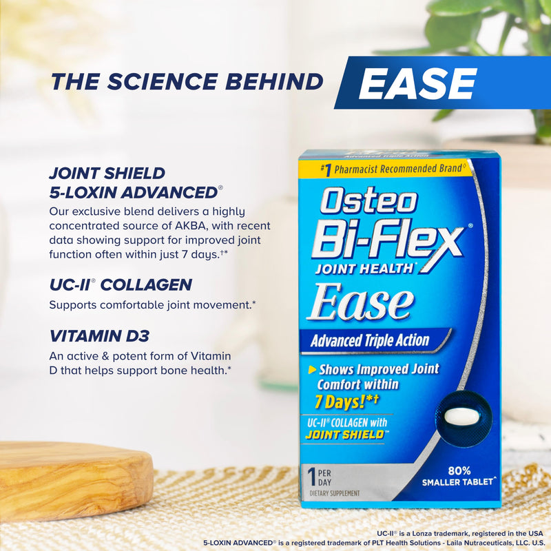 Osteo Bi-Flex Ease Mini Tablet Triple Action UC-II Collagen Supplement 28 Count (Pack of 2)
