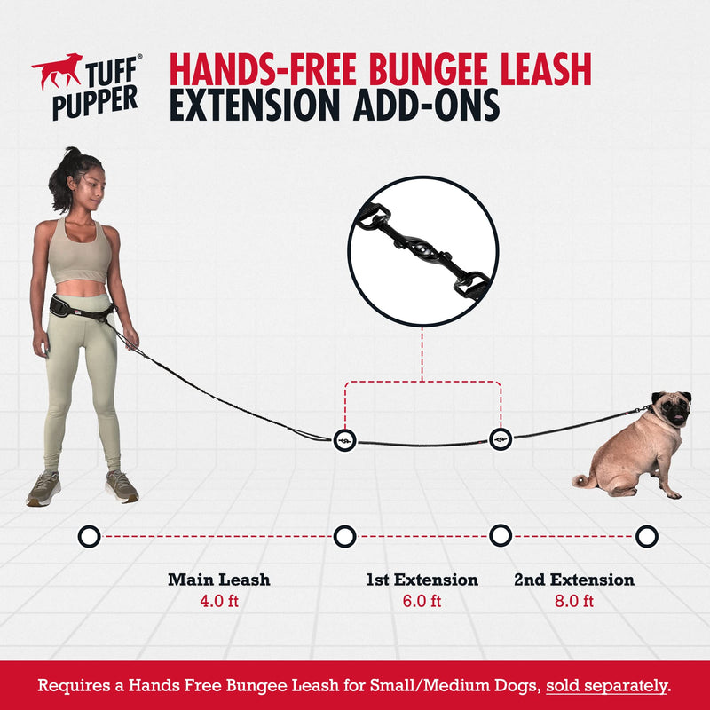 Add-On Accessory Bungee Leash and Hands Free Dog Leash - One Small/Medium Dog Up to 45 lbs