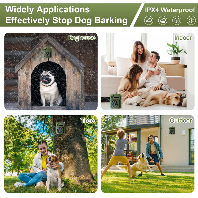 Anti Barking Device, Auto Ultrasonic Dog Barking Control Devices with 3 Modes, Rechargeable Dog Bark Deterrent Devices Bark Box for Outdoor/Indoor Dog Use, Dog Barking Silencer Safe for Dogs & People