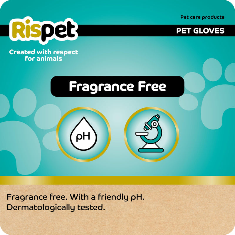 Rispet Disinfectant Glove Wipes for Cleaning Dogs, Cats and Pets, Removes Hair, Cleans and Deodorizes, Disposable Hygiene Gloves, 8 Gloves - BeesActive Australia
