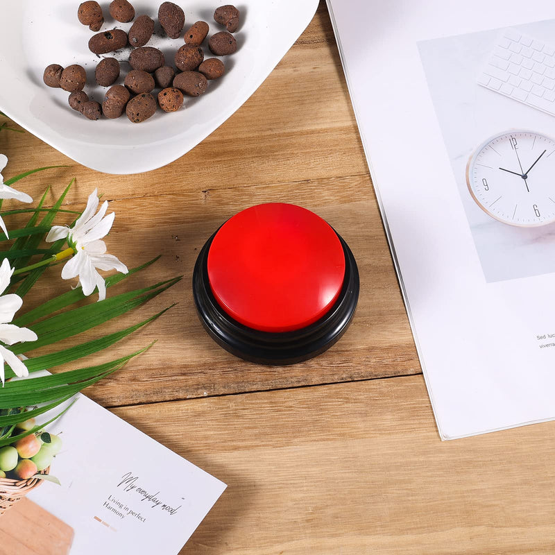 Pet Communication Button for Dogs, 30 Seconds Voice Recording Button Dog Pet Training Buzzer Pet Interactivity Device Dog Bells for Potty Training, Not Include Batteries (Red) - BeesActive Australia