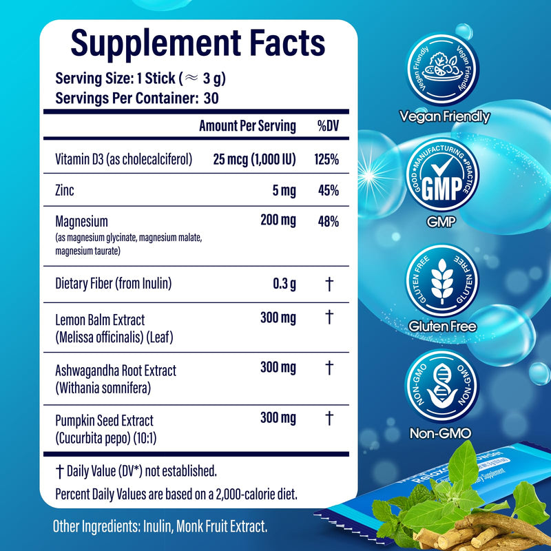 Super Calm,Cortisol Reducer,Magnesium Complex(Glycinate, Malate & Taurate) for Women and Men,Ashwagandha Root Extract,Lemon Balm, Vitamin D3 & Zinc,No Sugar,30 Servings,Raspberry Lemonade Raspberry Lemon 30 Servings (Pack of 1)