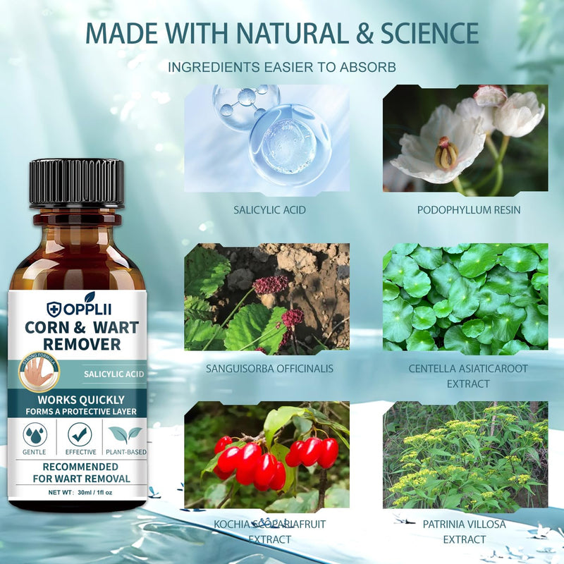 Wart Remover, Fast-Acting Removal for Men and Women,Strongest Wart Removal for Toes Feet - Exclusive Formula 17% Salicylic Acid Freeze Off for Plantar,Common, Flat Wart, 30ml - BeesActive Australia