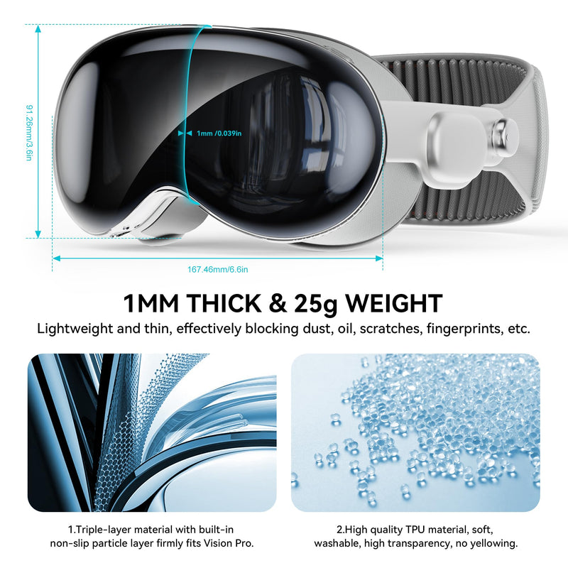 for Apple Vision Pro Case, Silicone/TPU Case Vision Pro Accessory 3D Curved Full Coverage [Anti-Bump][Anti-Scratch] Vision Pro Case for Apple Vision Pro VR Headset 2024 Accessories - BeesActive Australia