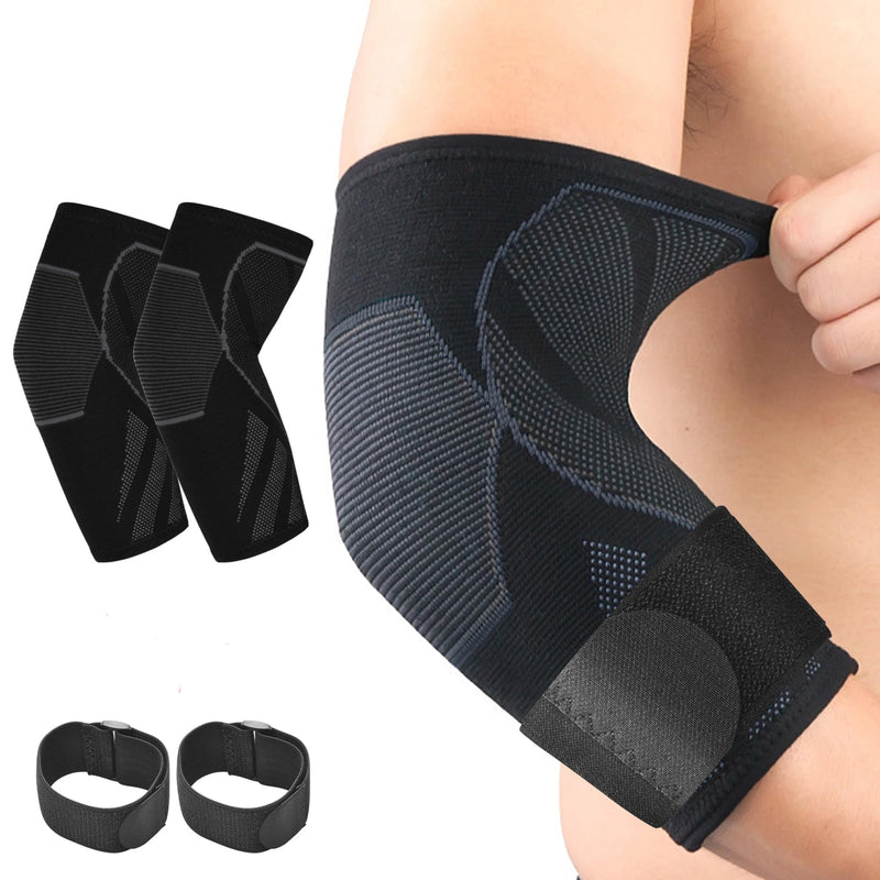 Arm Guards & Elbow Compression Sleeve (1 Pair)，Tennis Elbow Braces for Tendonitis and Tennis,Arm Supports Sleeves golfer relief for women & men sleeve for weightlifting Grey Small - BeesActive Australia