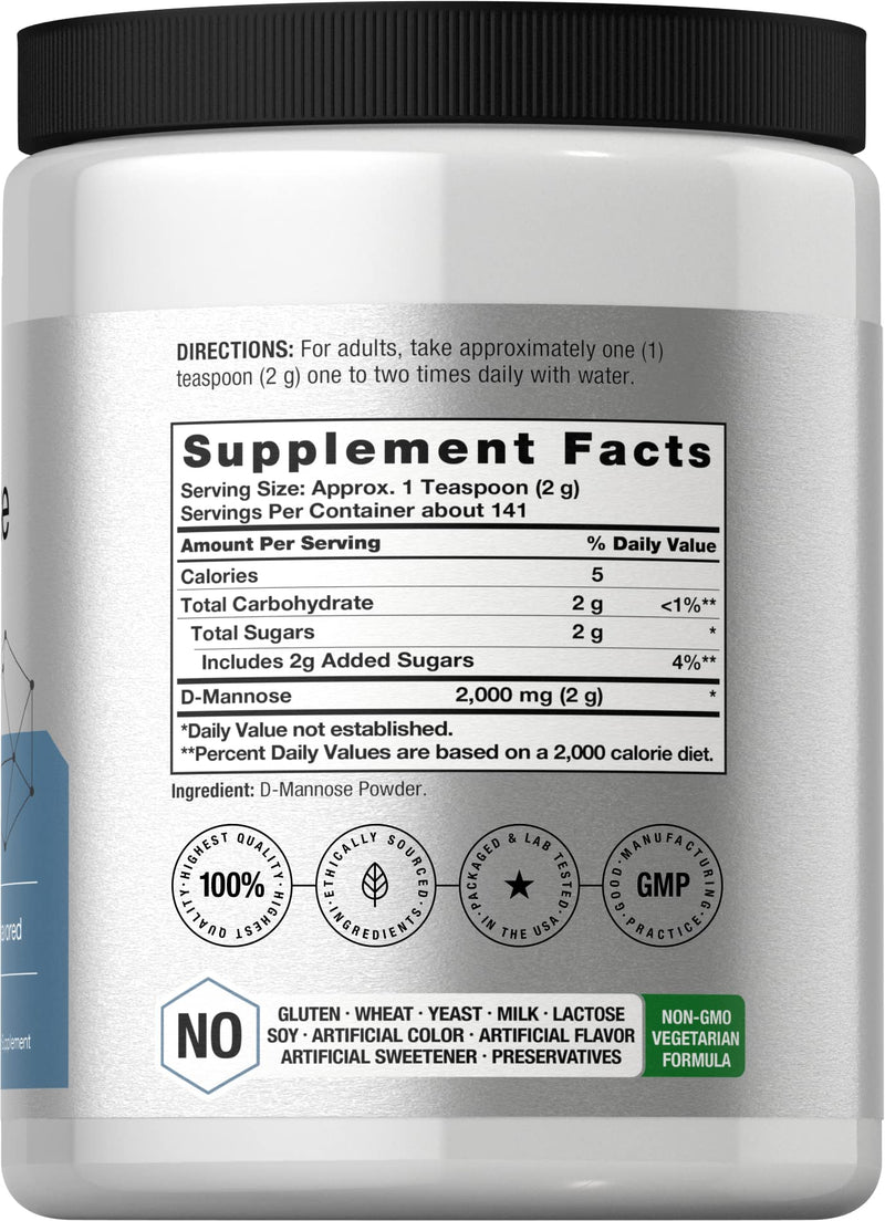 Horbaach D-Mannose Powder | 10 Oz | Supplement for Women and Men | Unflavored | Vegetarian, Non-GMO, and Gluten Free
