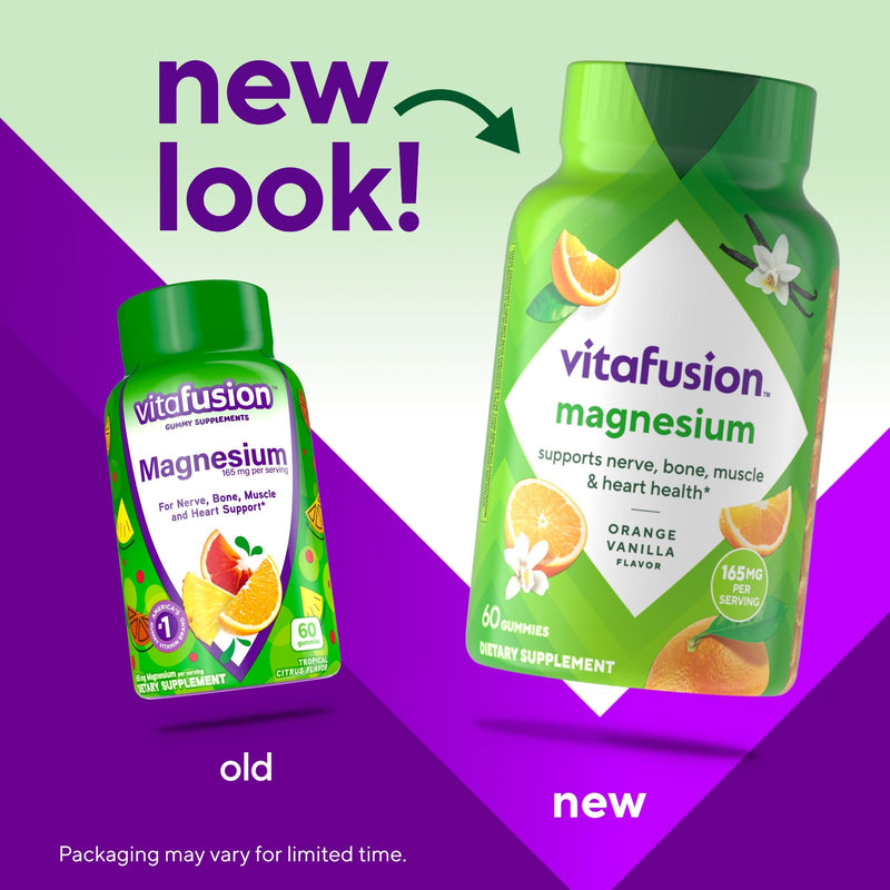 Vitafusion Magnesium Citrate Gummy | 165mg | 60 Gummies | for Adult Women & Men | Orange Vanilla Flavor | Gluten-Free Vitamin Supplement 60 Count (Pack of 1)