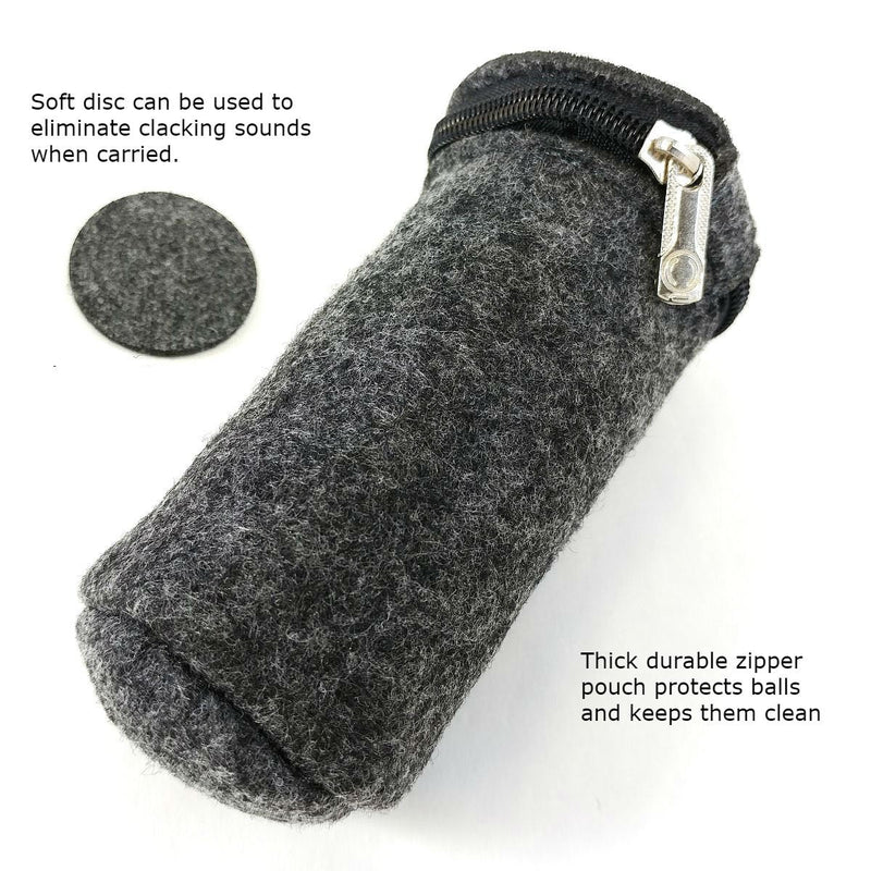 Top Chi 2.3 lb. 2 Inch Solid Stainless Steel Baoding Balls with Carry Pouch. Non-Chiming Chinese Health Balls for Hand Therapy, Exercise, and Stress Relief Large 2.3 Pound 2 Inch